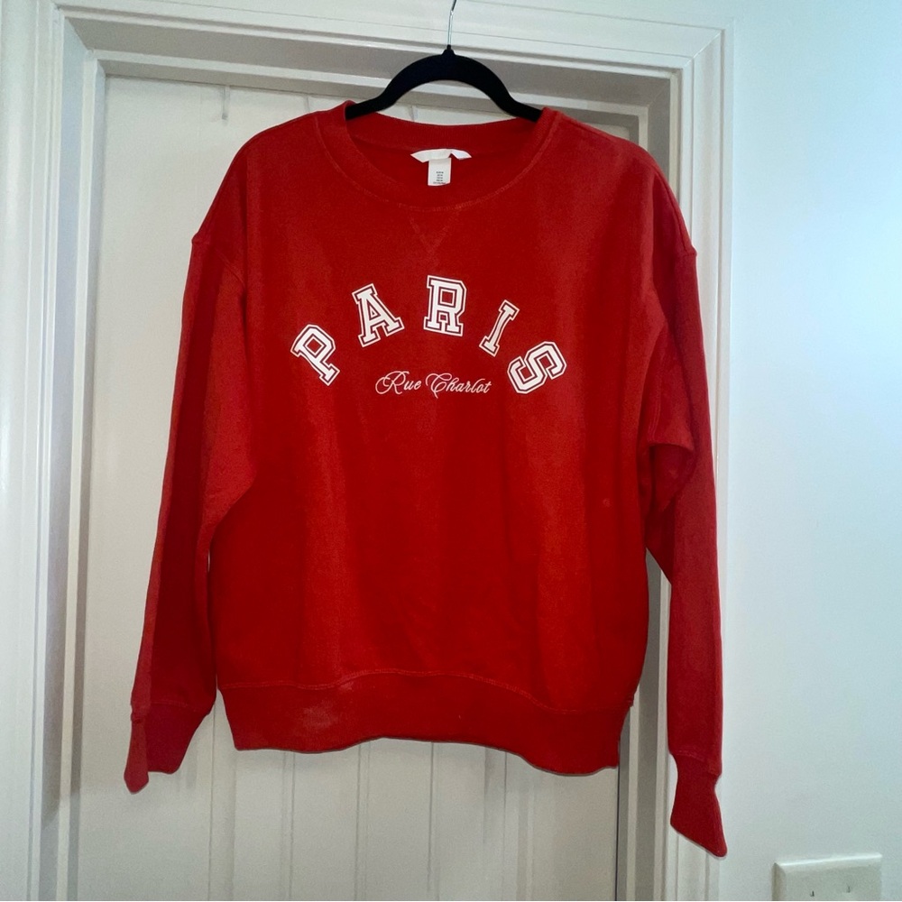 H&M Red Paris Sweatshirt